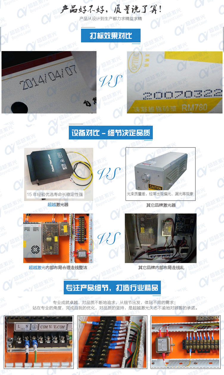 10W紫外激光打標機質量對比